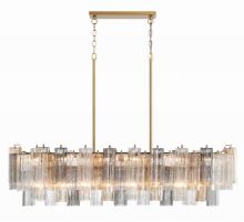 Crystorama ADD-317-AG-AU - Addis 51.75'' Aged Brass Linear Chandelier