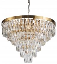 Bethel International OC22C23G - 16-Light Gold Metal Chandelier With Clear Crystals