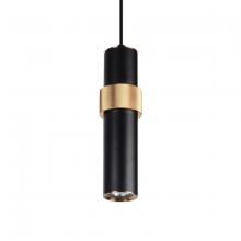 Avenue Lighting HF1079-BKB - Cicada 12" Smooth  Pendant in Black and Knurled Brass