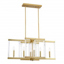 ZEEV Lighting CD10296-6-PB - Regent 34" 6-Light, Geometric Chandelier in Polished Brass