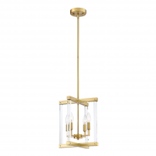 ZEEV Lighting P30084-4-PB - Regent 12" 4-Light, Geometric Pendant in Polished Brass