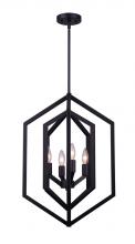 Canarm ICH1010A04BK16 - NETTO, 4 Lt 16" Wide Rod Chandelier, 60W Type C, 16" W x 31.25 - 73.25" H