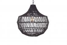 Canarm IPL2075B01BK - Neena 1 Light Black Cloth Cord Pendant