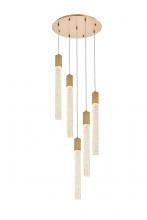 Elegant 2067D20SG - Weston 5 lights pendant in satin gold