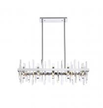 Elegant 2200G36C - Serena 36 inch crystal rectangle chandelier in chrome