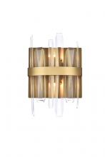 Elegant 2200W8SG - Serena 8 inch crystal bath sconce in satin gold