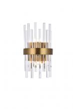 Elegant 3000W8G - Dallas 2 light Gold and Clear Wall Sconce Clear Royal Cut Crystal