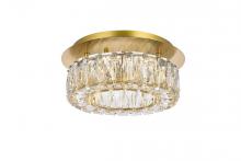 Elegant 3503F12G - Monroe 12 inch LED Single flush mount in gold