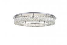 Elegant 3503F33C - Monroe LED light Chrome Flush Mount Clear Royal Cut Crystal