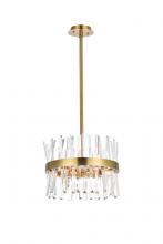 Elegant 6200D16SG - Serephina 16 inch crystal round pendant light in satin gold