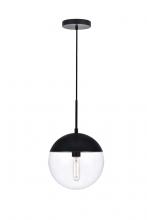 Elegant LD6033BK - Eclipse 1 Light Black Pendant With Clear Glass